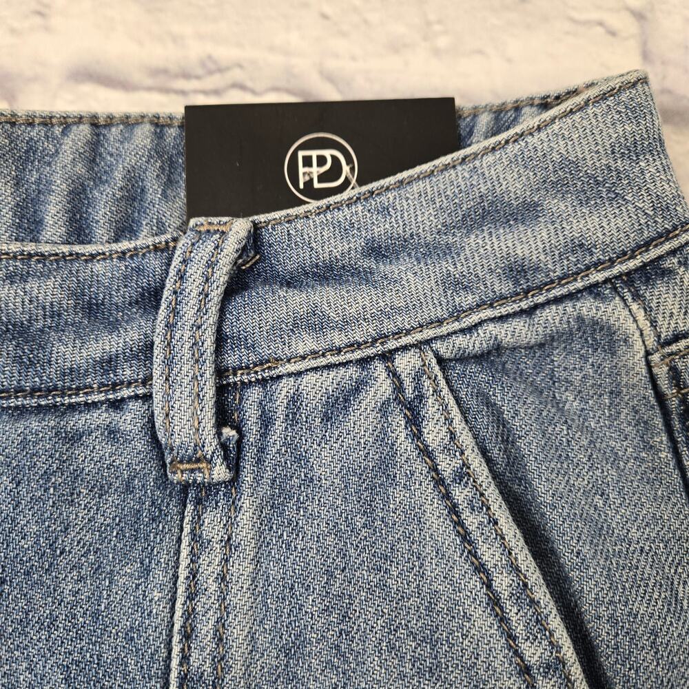 NWT Prosperity Cargo Jean Blue Utility High Rise Wide Straight Seam Detail sz 29 - Picture 9 of 16